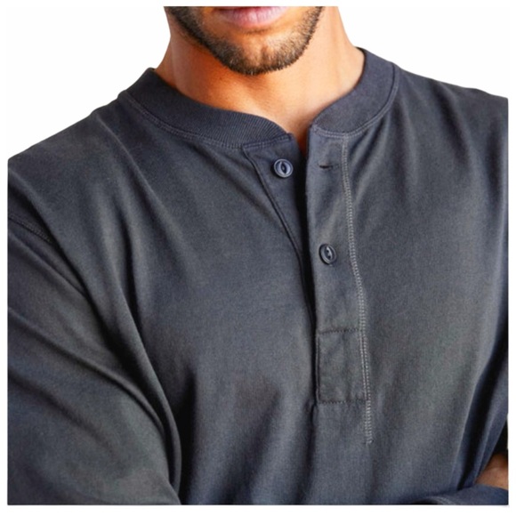 Outerknown Men's Black Henley Long-Sleeve T-Shirt. Large NWT - Picture 8 of 11